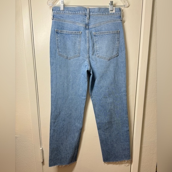 Frank & Eileen Monaghan Button Fly High Rise Raw Hem Straight Leg Mom Jeans 28 - Picture 9 of 16